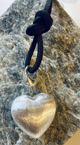 Silber-Herz mit Karabinerhaken